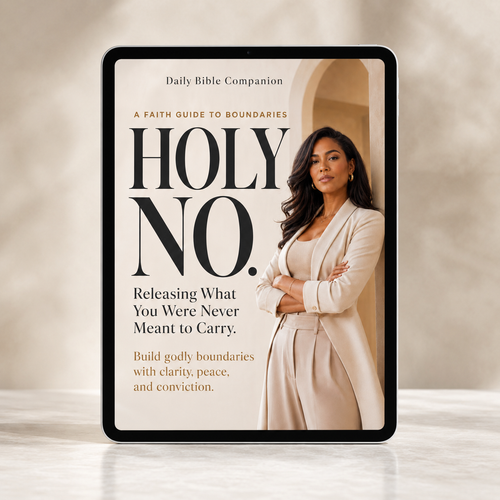 HOLY NO Christian digital boundaries guide cover by Daily Bible Companion for women learning to set godly boundaries.