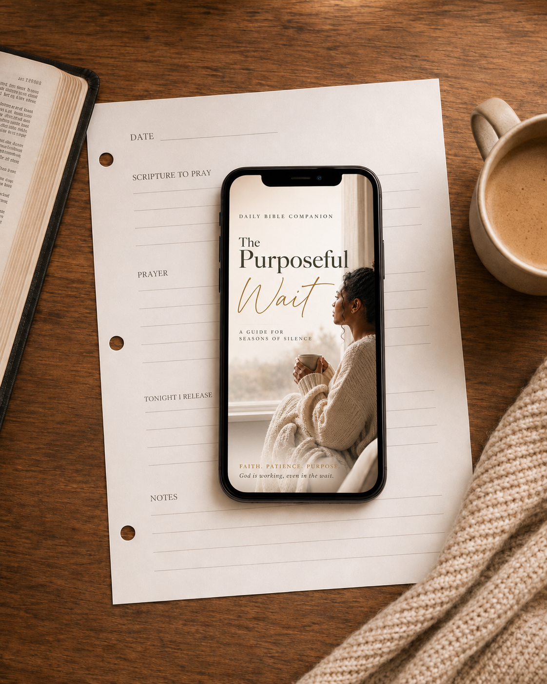 Find biblical encouragement during seasons of waiting with The Purposeful Wait, a Christian digital PDF featuring reflections, journaling prompts, scripture, and prayer.